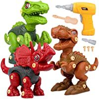 Dinosaurios Juguetes con Taladro Eléctrico- Juego Construccion Puzzle Dinosaurios Incluyen Tiranosaurio Rex…